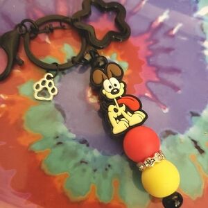Handmade Odie Silicone Beaded Keychain